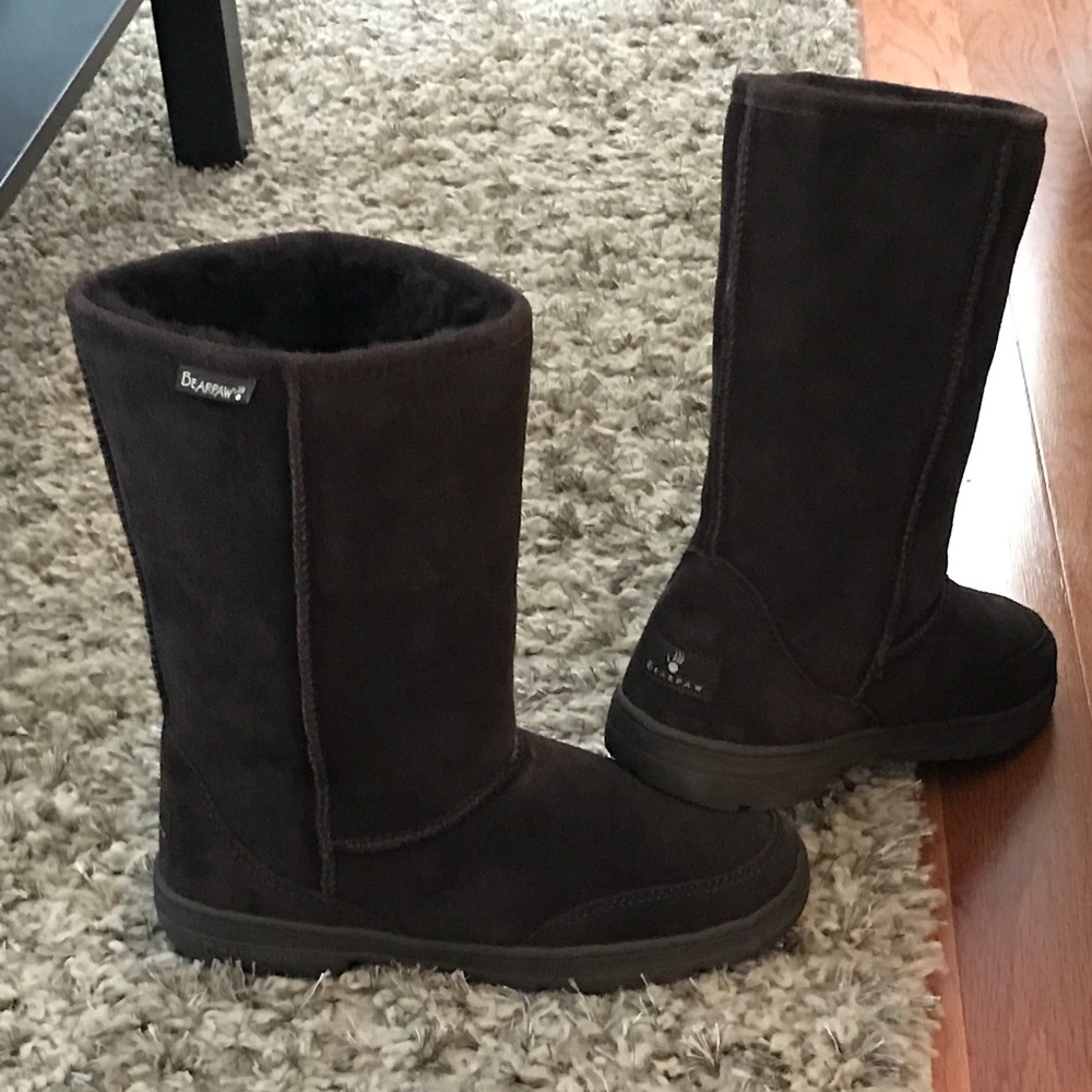 Bearpaw suede sheep skin wool lining brown boots